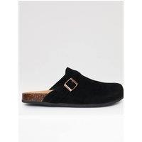 Threadbare Men's Faux Suede Mule Sandals in Black | Size: 10
