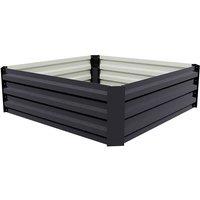 Living and Home Galvanised Steel Raised Garden Bed in Black | Size: Medium