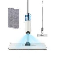 Living and Home 360 Swivel Spray Mop with 3 Replaceable Mop Pads Dry Wet Rorating Mop Head in White