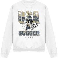 Disney Mickey Mouse Usa Soccer Sweatshirt, White | Size: Large