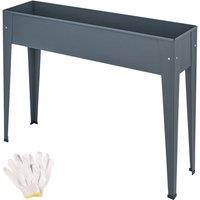 tectake Raised Bed Calendula Steel 98.5 X 26 X 82.5 Cm in Dark Grey