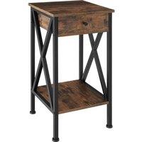 tectake Bedside Table Dayton in Dark Brown