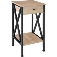 tectake Bedside Table Dayton in Light Oak