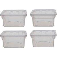 Whitefurze Spacemaster 2L Transparent Plastic Storage Boxes with Lid - Set of 4 in Clear