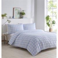 Portfolio Living Gingham Duvet Cover Set in Blue | Size: Single