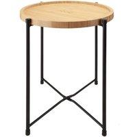 VFM e-Store Collapsible Bamboo Table / Tray Round Side Strong Frame in Brown