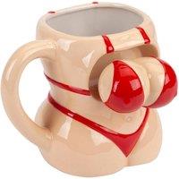 VFM e-Store Shaking Bikini Wobble Mug Funny Hot Drink Cup Beige 12cm x 14cm | Size: 12 cm x 14 cm