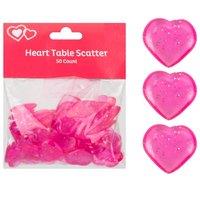 VFM e-Store Valentines 50 Heart Scatters Decoration 2 cm x pack of 50 Pink X 1