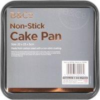 VFM e-Store Square Cake Baking Pan 23cm Non Stick B&Co in Silver