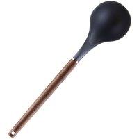 VFM e-Store Ladle Wood Handle Acacia Wooden Heat Resistant Kitchen Black