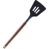VFM e-Store Slotted Turner Wood Handle Acacia Wooden Heat Resistant Black