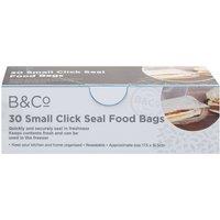 VFM e-Store Food Bags Click Seal Storage 16. Top Reusable 30 Pack Clear