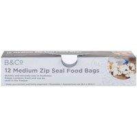 VFM e-Store Food Bags Zip Seal Medium 12 Pack Clear