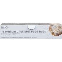 VFM e-Store Food Bags Click Seal Medium 15 Pack Clear