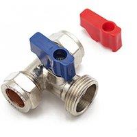 McAlpine Pf Wash Mac Valve Tee 15mm x 15mm x 3/4" CP in Silver