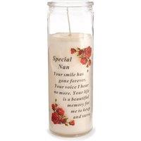 David Fischhoff Graveside Memorial Glass Candle - Special Nan in White