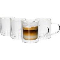 Rink Drink Double-Walled Glass Mugs Set - 360ml - Pack of 4 in Clear