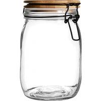 Argon Tableware Wooden Clip Lid Storage Jar - 1 Litre - with Seal in White
