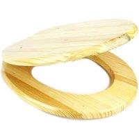 BARGAINS-GALORE 18' Mdf Universal Bathroom Wc Toilet Seat Easy Fit & Fittings Wooden in Light Brown