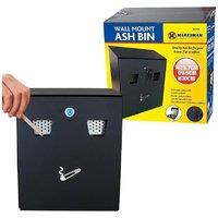 BARGAINS-GALORE Wall Mounted Ashtray Outdoor Pub Club Ash Bin Cigarette Butts 2 Keys in Black