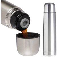 BARGAINS-GALORE 1 Litre Flask Stainless Steel Vacuum Camping Hiking Travel Mug Thermos in Silver