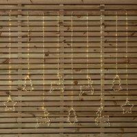 Samuel Alexander 1.2m Light up Festive Curtain Christmas Lights with Warm White LEDs