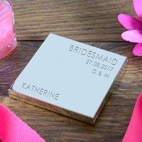 Uniqueful Personalised Wedding Party Silver Plated Compact Mirror | Size: 1 Pack