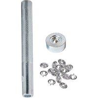 Neel Blue 9mm Snap Poppers Fasteners Prong Press Studs Fixing Tool, 4-Part Tool in Silver