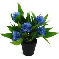 Leaf 18cm Artificial Freesia Plant Blue Flowering