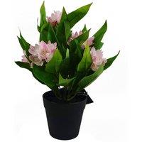 Leaf 18cm Artificial Freesia Plant Light Pink Flowering