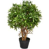 Leaf Artificial Topiary Ball Tree Plant 45cm Fire Retardant Mini Ficus in Green
