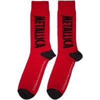 Metallica Stressed Band Logo Ankle Socks in Red