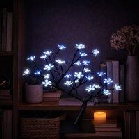 simpa Cherry Blossom Bonsai Style Tree 32LED Battery Operated Lamp in Blue