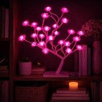 simpa Rose Bonsai Style Tree 32LED Battery Operated Lamp in Pink