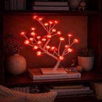 simpa Rose Bonsai Style Tree 32LED Battery Operated Lamp in Red