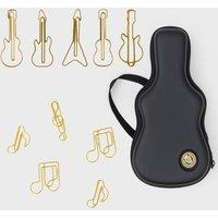 Suck UK Guitar & Music-Themed Paper Clips & Rockstar Pencil Case Set