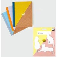 Suck UK Cat Wall Hooks & Dog Pocket Notebooks Set - Home & Stationery Bundle