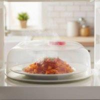 SHEDS AND FENCE LTD SZ 30cm Ergonomic Microwave Cover with Steam Release - Kitchen Lid in White | Size: 30 cm