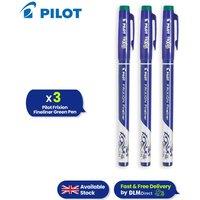 Pilot Erasable Fineliner Pens, 1.3mm Fine Tip - Green - Pack of 3
