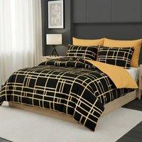 Pamposh Luxury Duvet Cover Set King Size Reversible Quilt Covers in Gold | Size: Super King