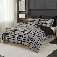 Pamposh Luxury Duvet Cover Set King Size Reversible Quilt Covers in Black | Size: Single