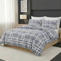 Pamposh Luxury Duvet Cover Set King Size Reversible Quilt Covers in Grey | Size: Super King
