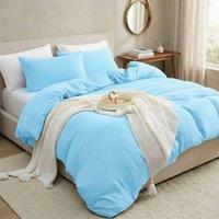 Pamposh Pre Washed Microfibre Duvet Cover Sets in Baby Blue | Size: Double