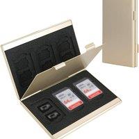 Obasyhig Aluminium Alloy SD & TF Card Cases in Gold