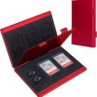 Obasyhig Aluminium Alloy SD & TF Card Cases in Red