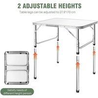 Nordara Portable Aluminum Folding Table for Camping, Garden, Party Dinner in Silver
