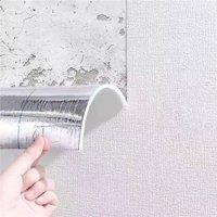 SPETLEK 10m Self Adhesive Thermal Insulation Wallpaper 3D Plain Linen Wall in White