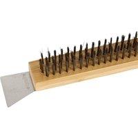 SPETLEK Hard Bristles Long Grill Brush for Pizza Oven Cleaning Cooking Baking in Brown
