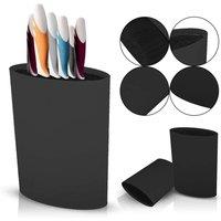 Nordara Oval Universal Knife Block Stand Holder (Black) in Black