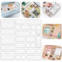Nordara 25pcs Clear Plastic Drawer Organiser Trays & Dividers